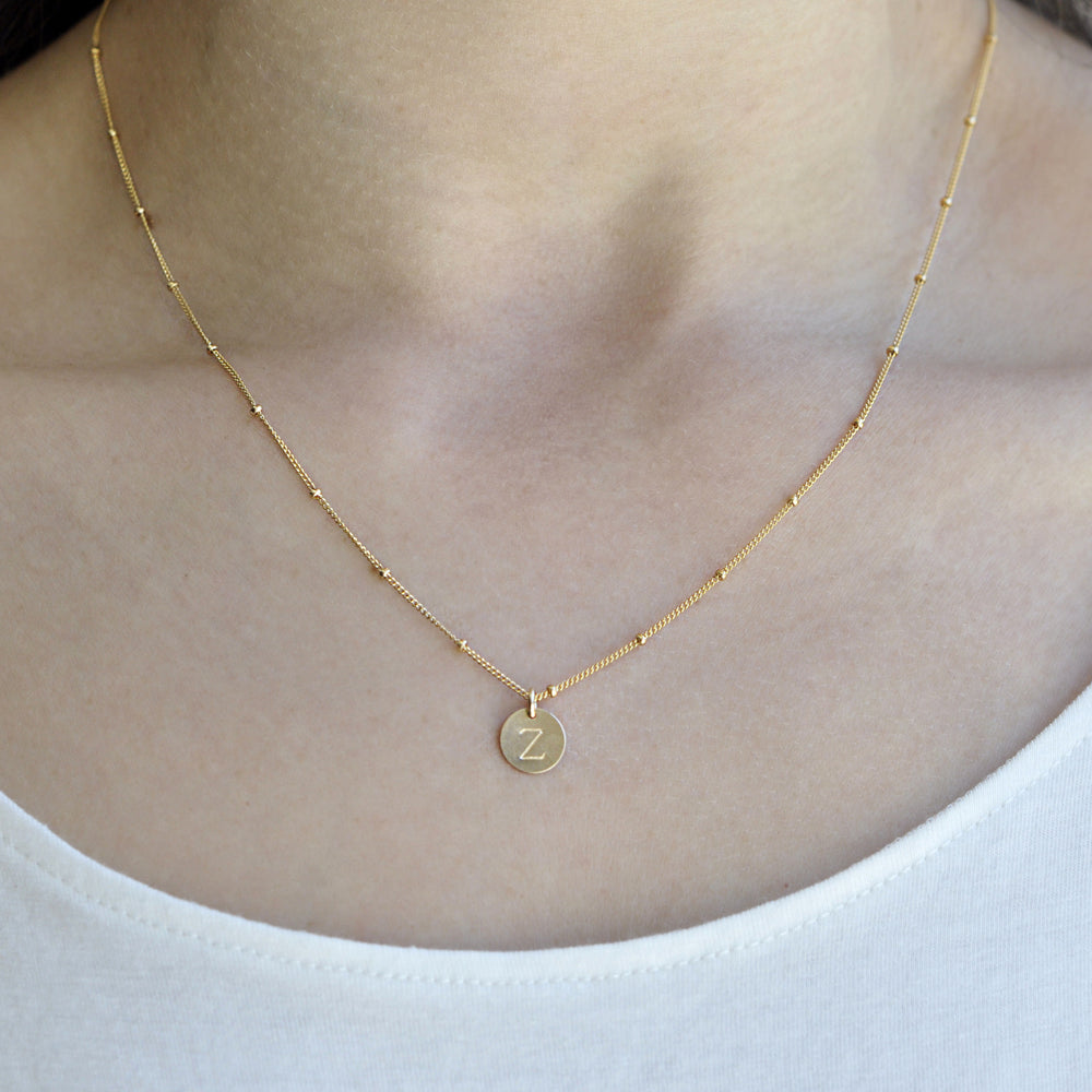 Monogram Necklace on Ball Chain - Necklaces -  -  - Azil Boutique