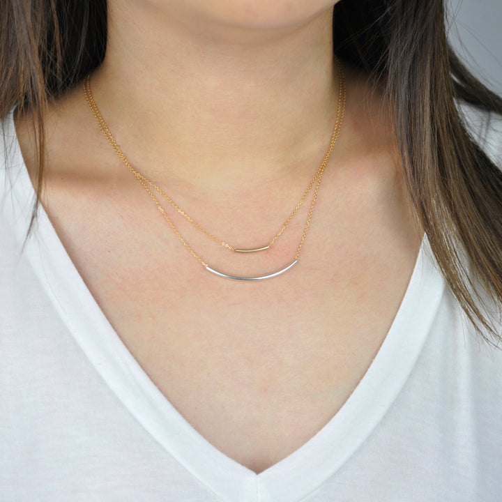 SALE - Extra Long Curved Tube Necklace - Necklaces -  -  - Azil Boutique