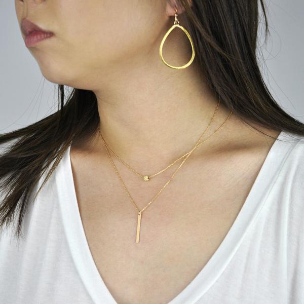 14k Solid Gold Single Stardust Necklace - Necklaces -  -  - Azil Boutique