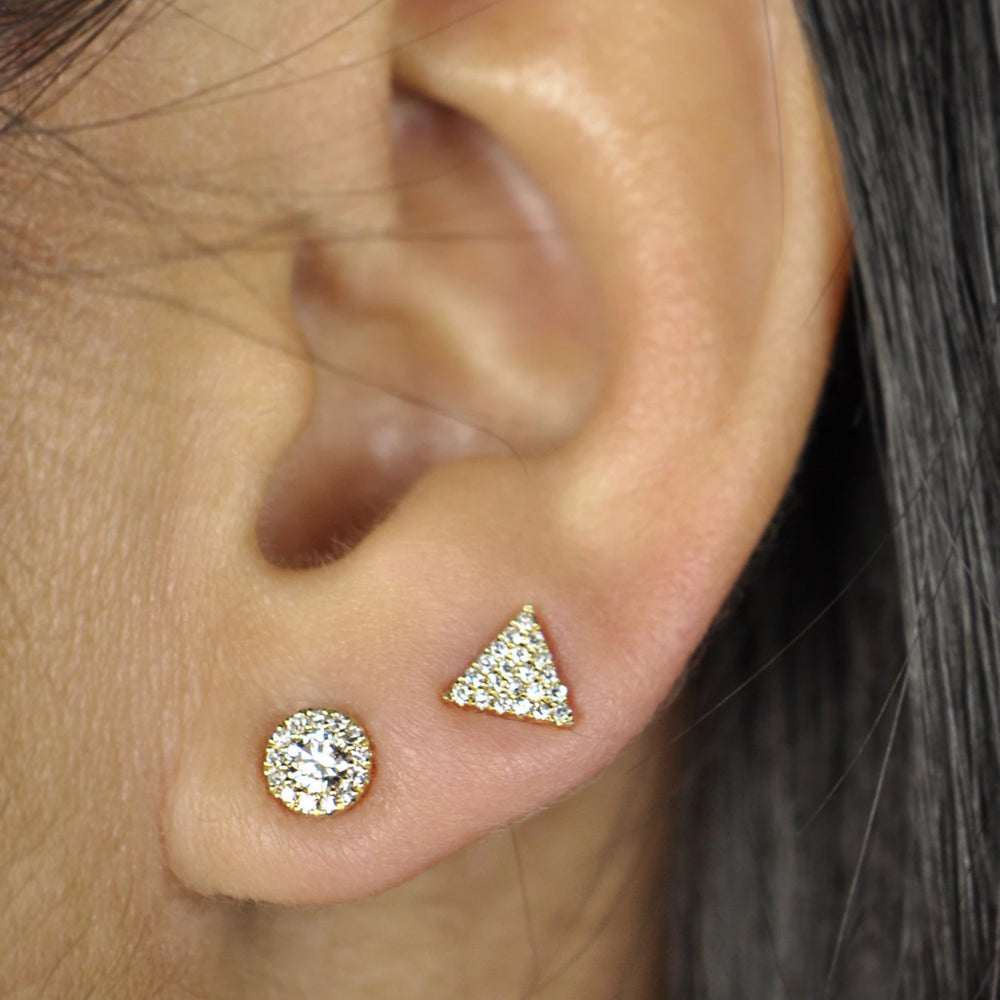 Diamonds Round Pave Stud Earrings - Earrings -  -  - Azil Boutique