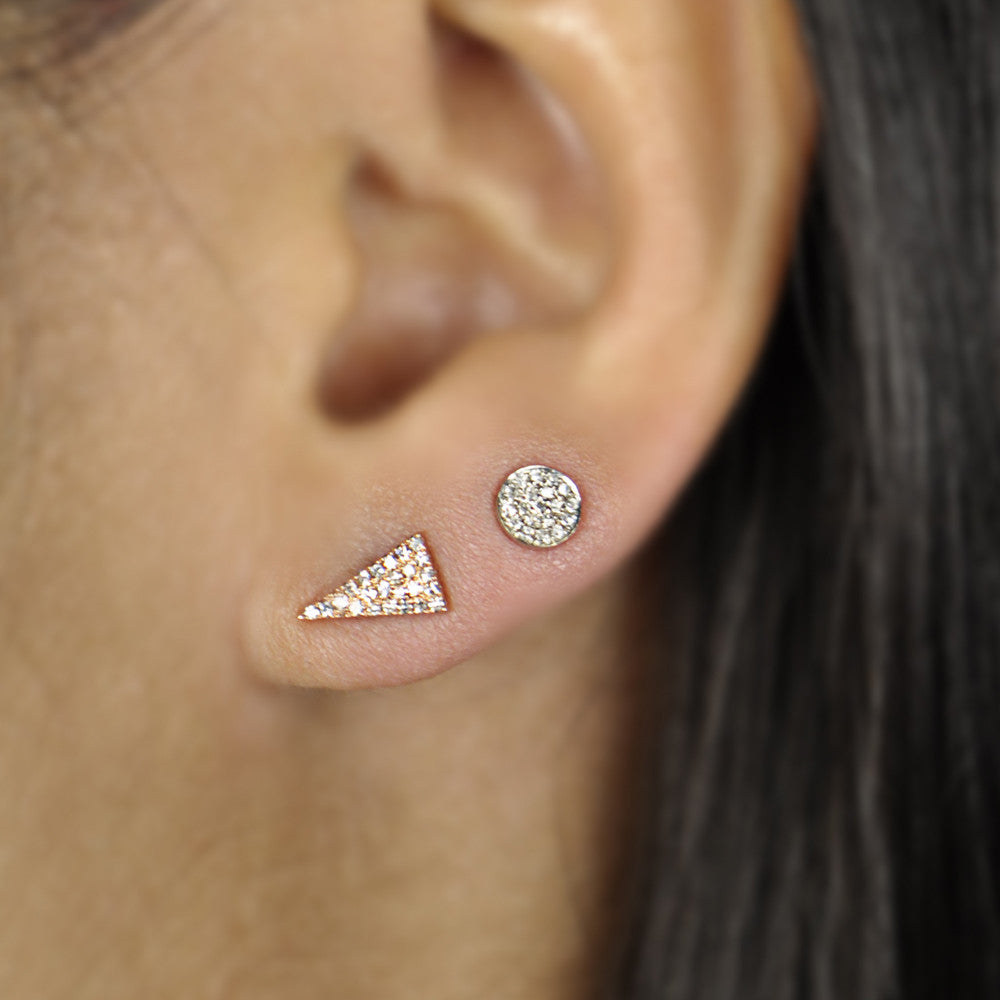 Diamonds Pave Circle Stud Earring - Earrings -  -  - Azil Boutique