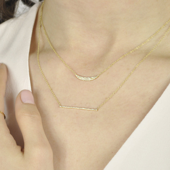 Diamonds Bar Necklace - Necklaces -  -  - Azil Boutique