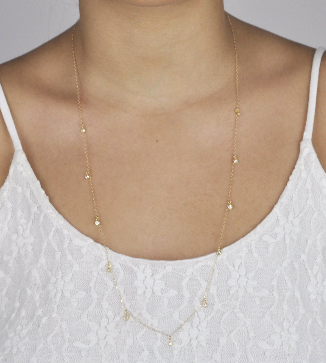 Long CZ Necklace - Necklaces -  -  - Azil Boutique