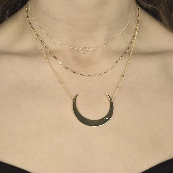 Tiny Diamond Cut Circle Necklace - Necklaces -  -  - Azil Boutique