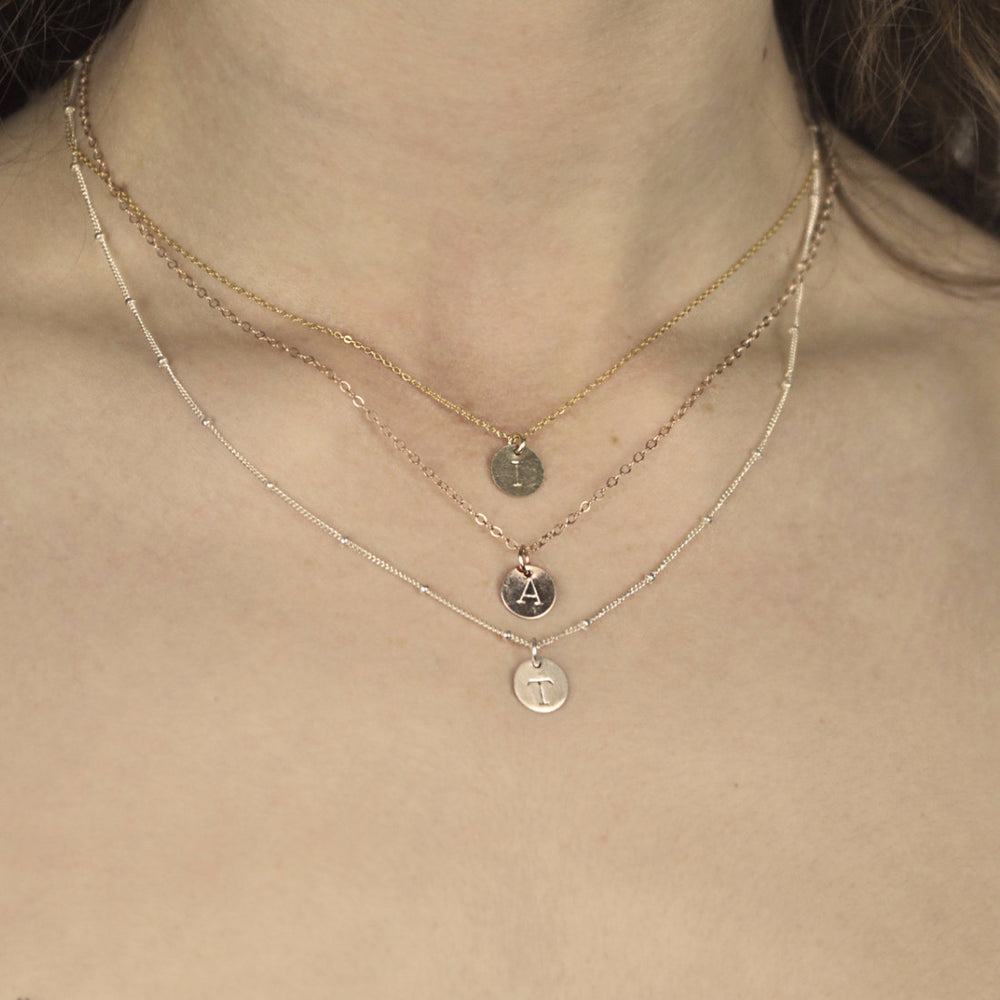 Monogram Necklace on Regular Chain - Necklaces -  -  - Azil Boutique