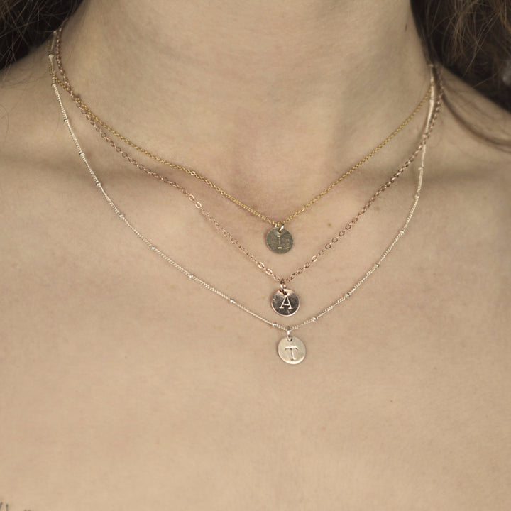 Monogram Necklace on Thin Chain - Necklaces -  -  - Azil Boutique