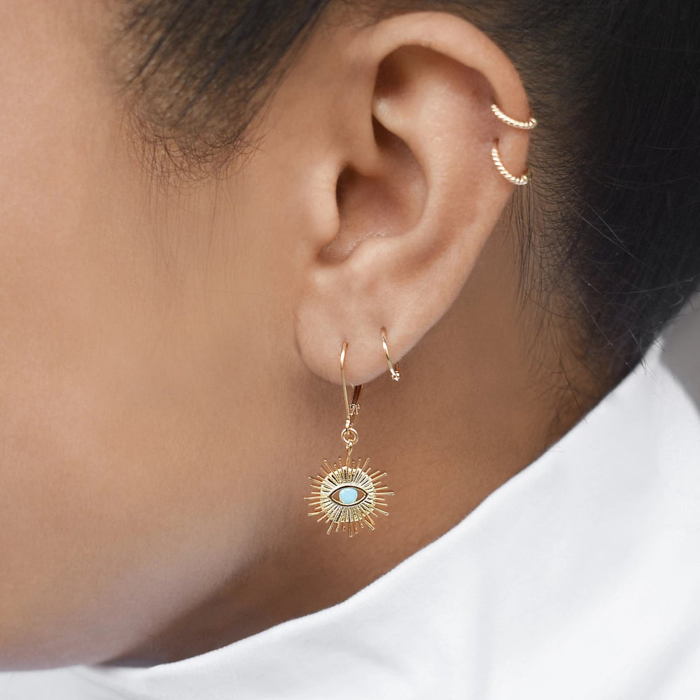 Leverback Stone Eye Earrings - Earrings -  -  - Azil Boutique