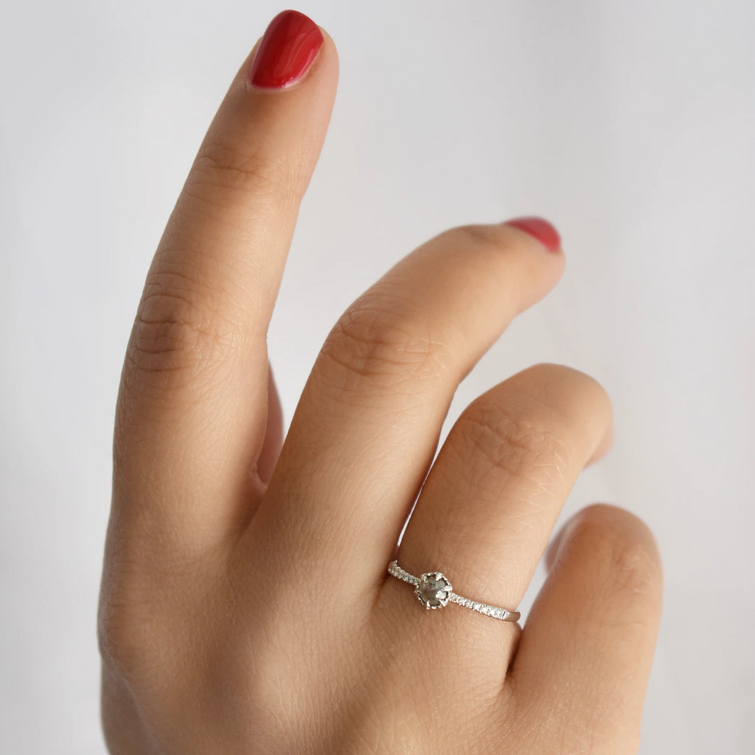 18K Rose Cut Sliced Diamond Ring - Rings -  -  - Azil Boutique