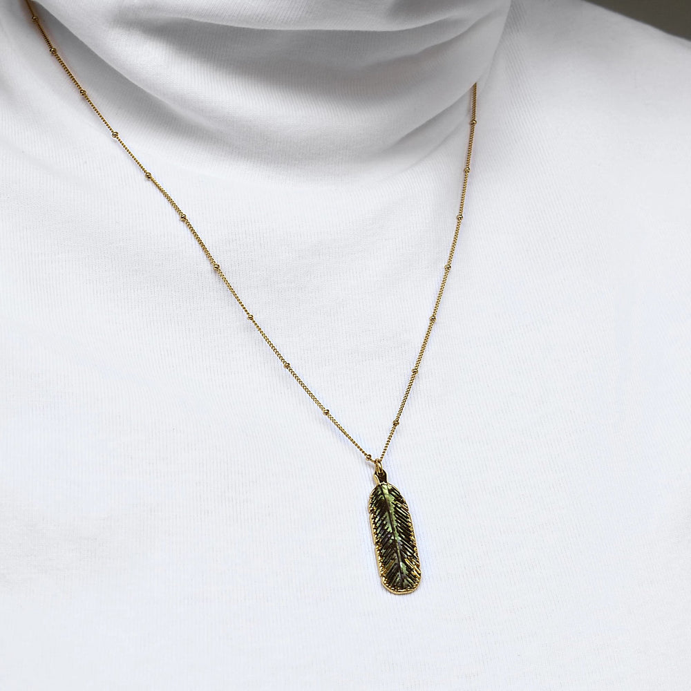Feather Stone Necklace (more colors) - Necklaces -  -  - Azil Boutique
