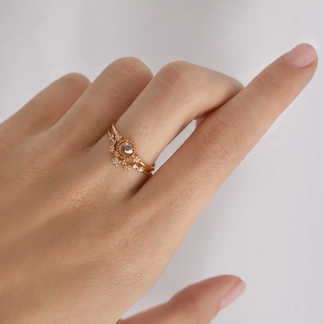 18k Bezel Chevron Diamond Ring - Rings -  -  - Azil Boutique