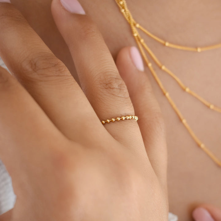 Beaded Chain Ring - Rings -  -  - Azil Boutique