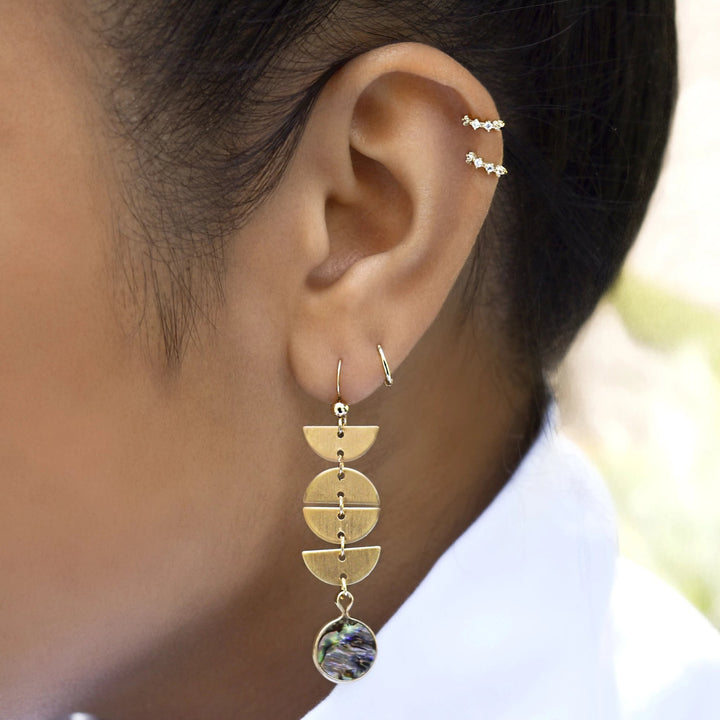 Half Moon Drop Abalone Stone Earrings - Earrings -  -  - Azil Boutique
