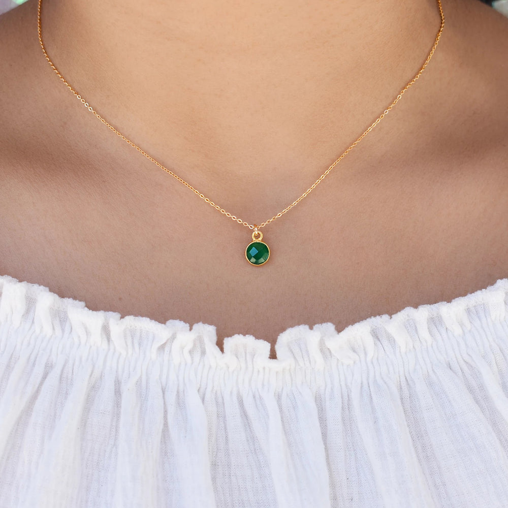 SALE - Tiny Bezel Stone Necklace (more colors) - Necklaces -  -  - Azil Boutique