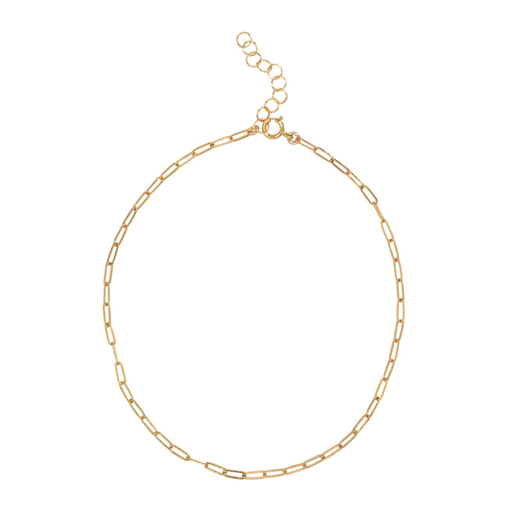 Thin Oval Link Anklet - Bracelets - 8 Inches - 8 Inches / Gold - Azil Boutique
