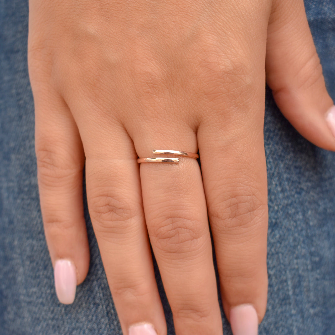 10k Solid Gold Open Twirl Ring - Rings -  -  - Azil Boutique