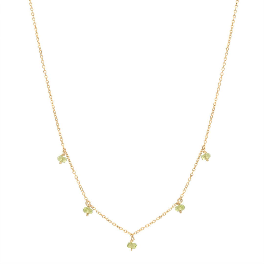 Tiny Green Hydro Quartz Stone Drop Necklace - Necklaces -  -  - Azil Boutique
