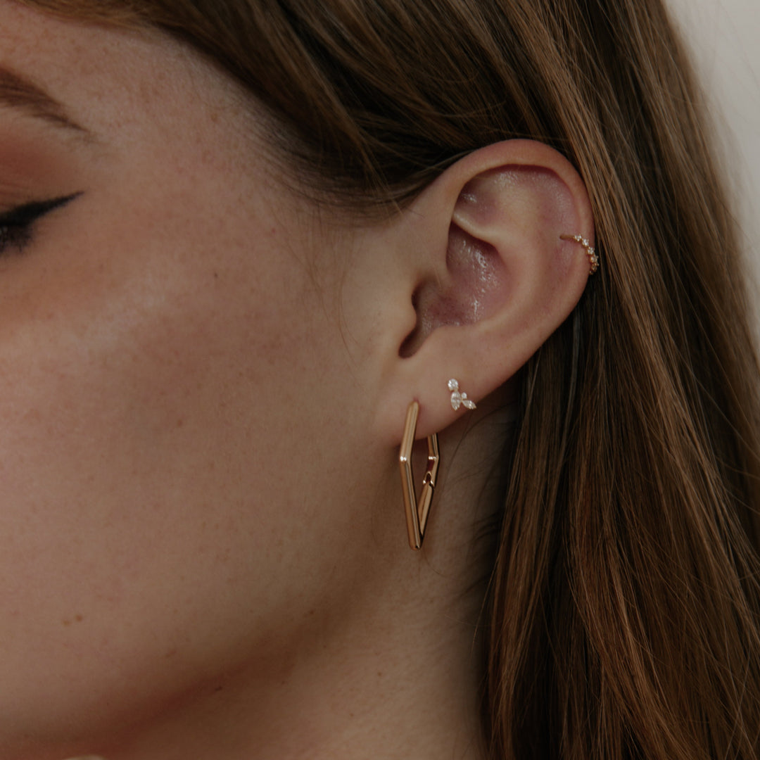 Diamond Hoops - Earrings -  -  - Azil Boutique