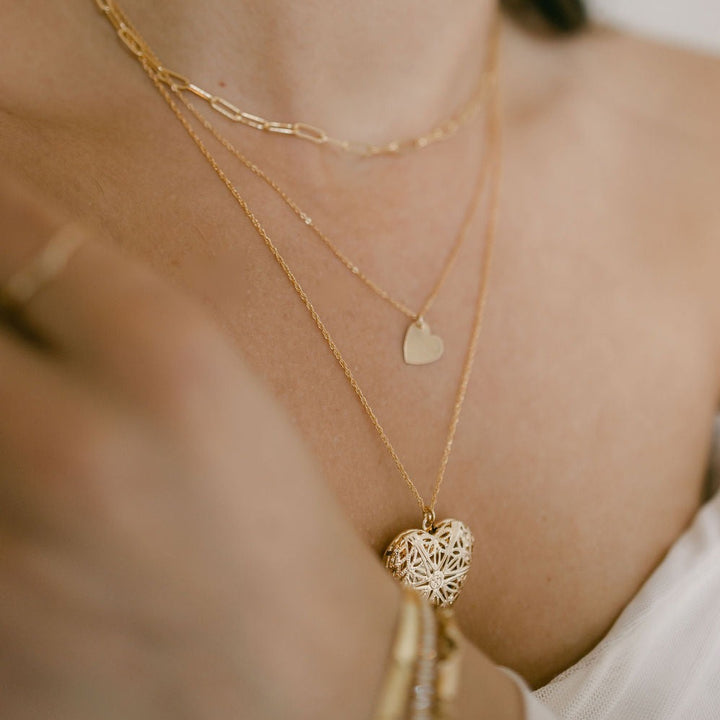 Ornate Heart Locket - Necklaces -  -  - Azil Boutique