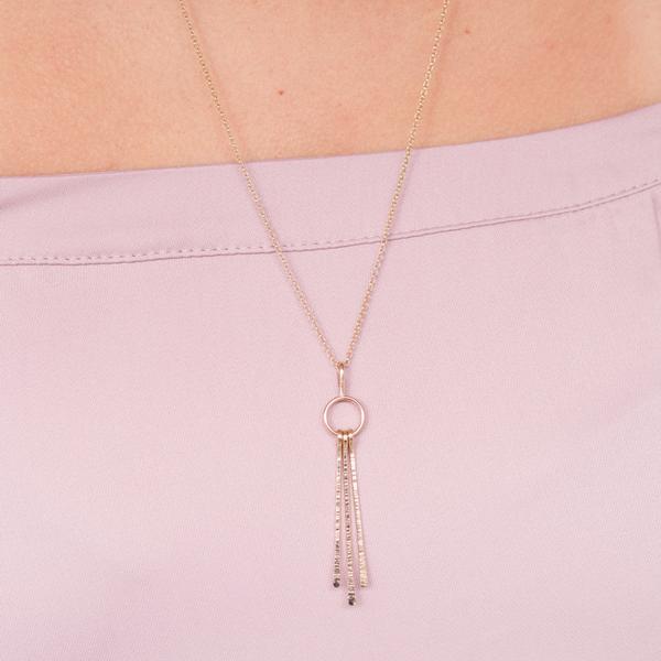 Triple Fringe Long Necklace - Necklaces -  -  - Azil Boutique