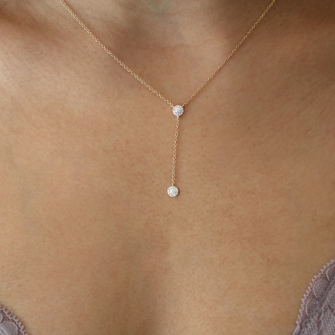 Diamond Y Drop Necklace - Necklaces -  -  - Azil Boutique