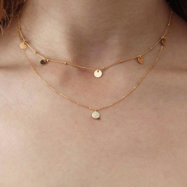 Round Multi CZ Necklace - Necklaces -  -  - Azil Boutique