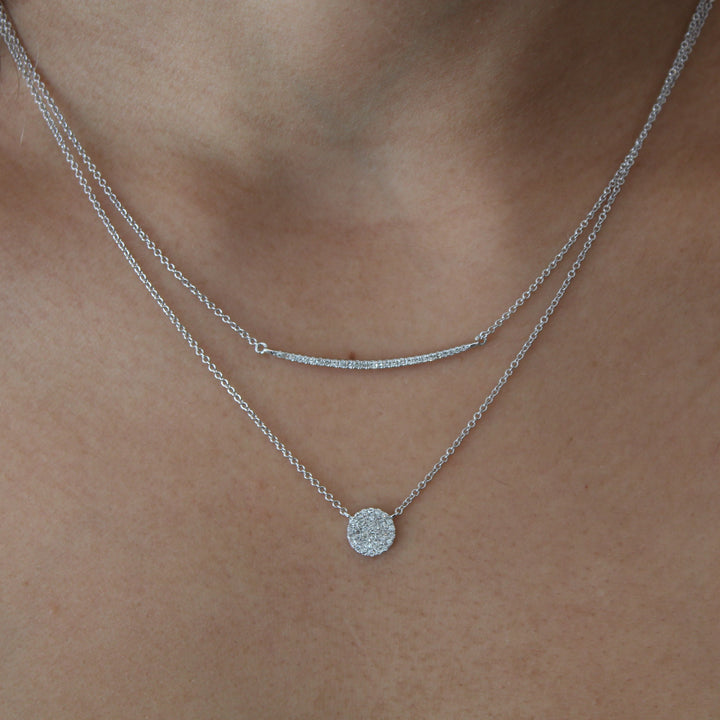 Thin Curved Bar Diamond Necklace - Necklaces -  -  - Azil Boutique