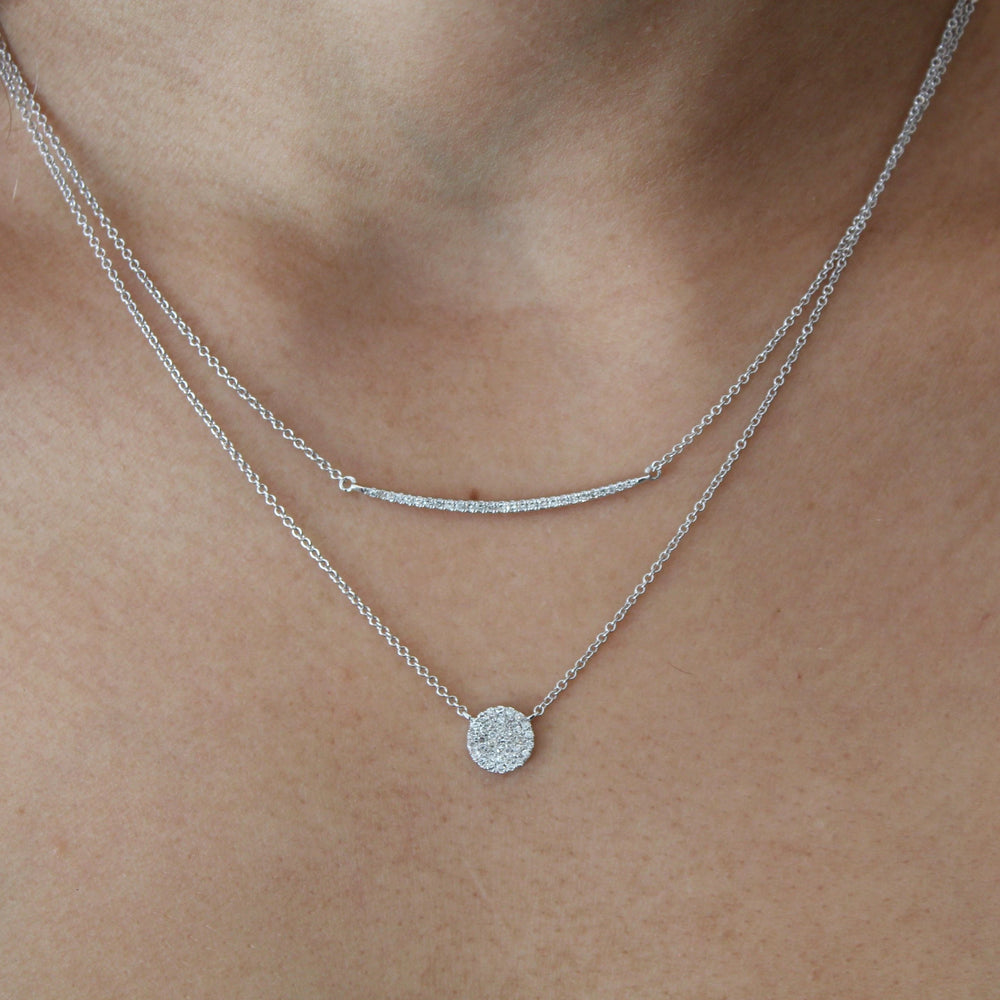 Pave Diamond Circle Necklace - Necklaces -  -  - Azil Boutique