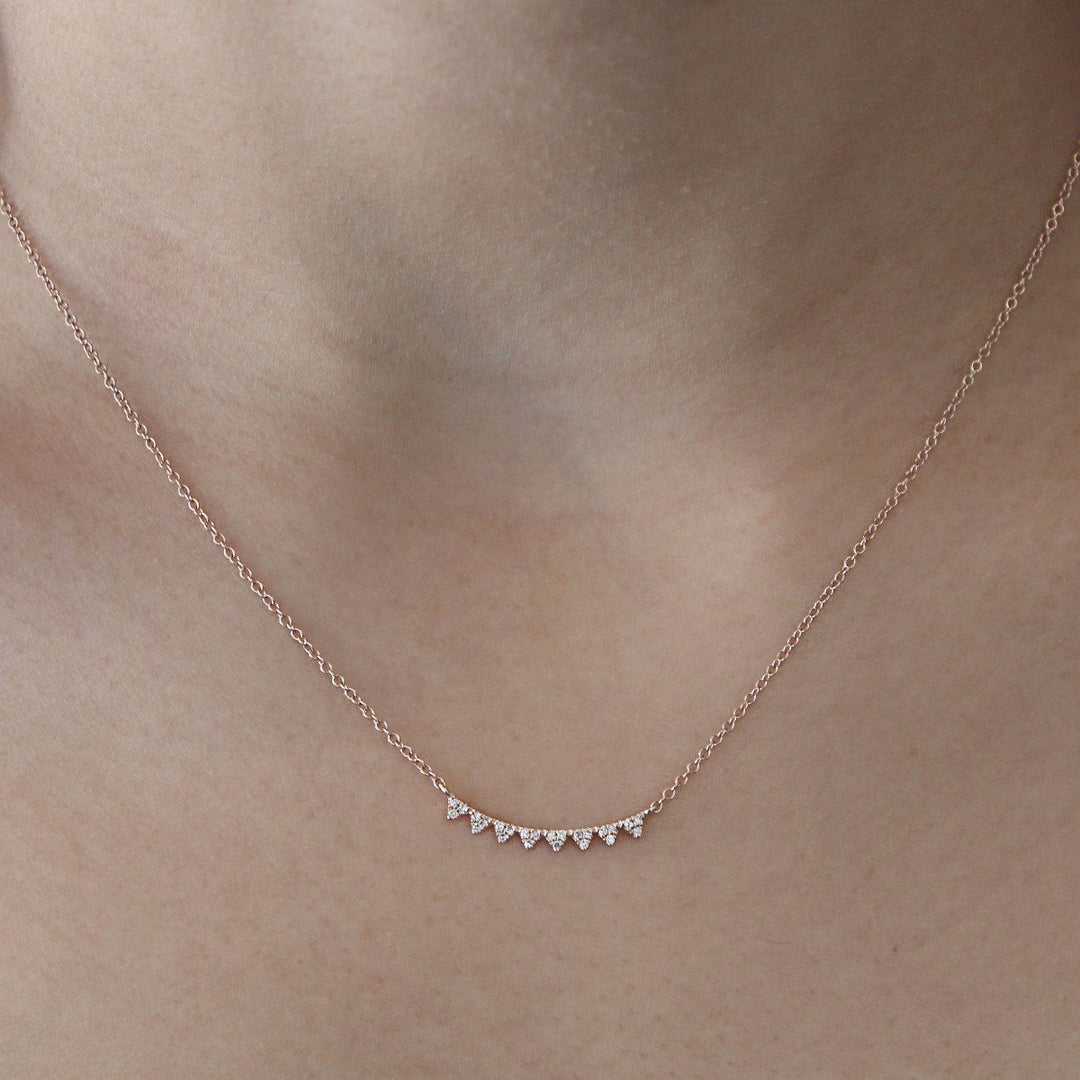 14k Diamond Chevron Necklace - Necklaces -  -  - Azil Boutique