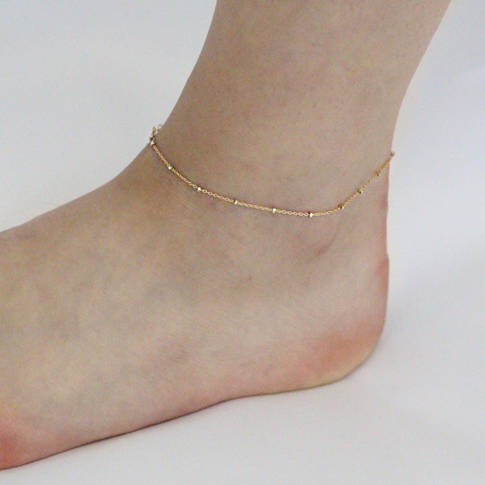 2-Tone Ball Chain Anklet - Bracelets -  -  - Azil Boutique