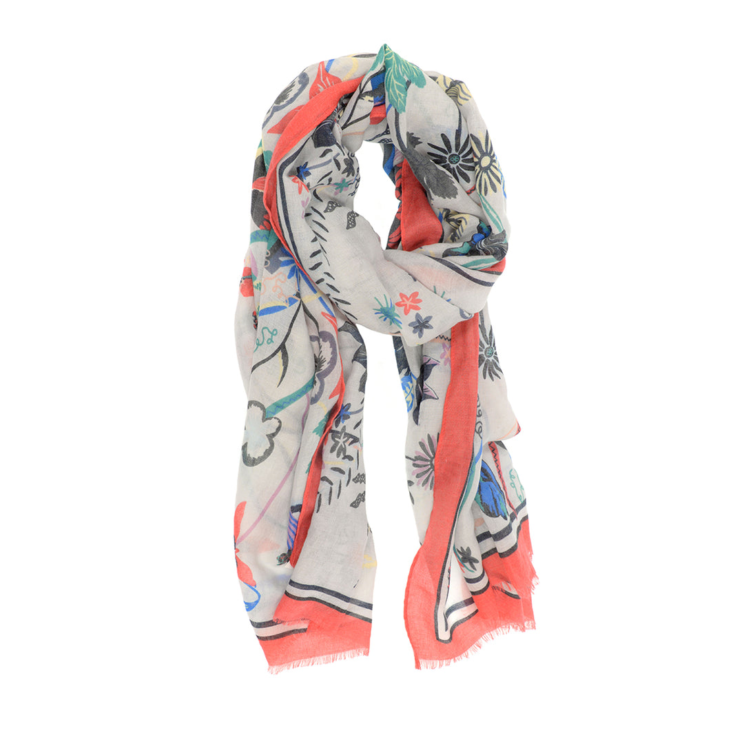 Fuchsia Bright Blooms Scarf - Scarves -  -  - Azil Boutique
