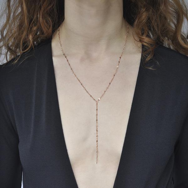 SALE - Geometric Cable Chain Y-Drop Necklace - Necklaces -  -  - Azil Boutique
