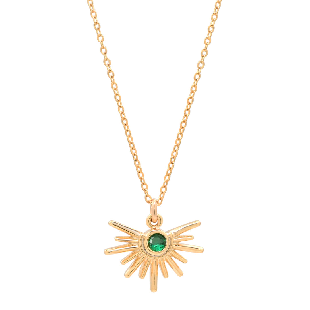 Green CZ Starburst Necklace - Necklaces -  -  - Azil Boutique