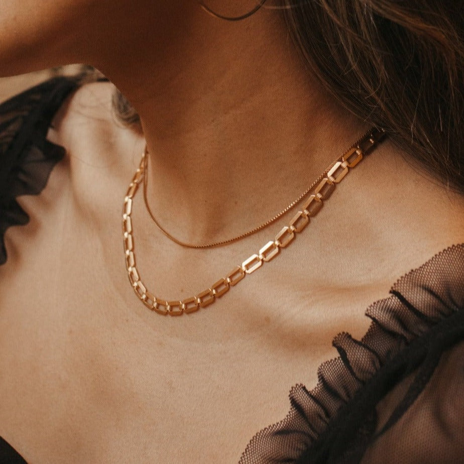 Classic Box Chain Necklace - Necklaces -  -  - Azil Boutique
