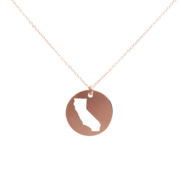 SALE - State Outline Necklace - Necklaces - Rosegold - Rosegold / CA - Azil Boutique