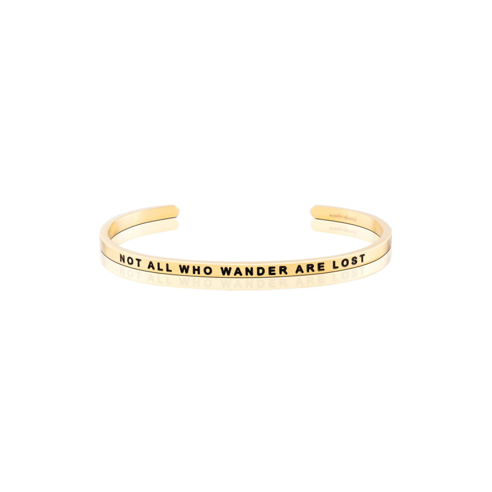 Mantra Bands - Bracelets - Gold - Gold / Not All Who Wander Are Lost - Azil Boutique