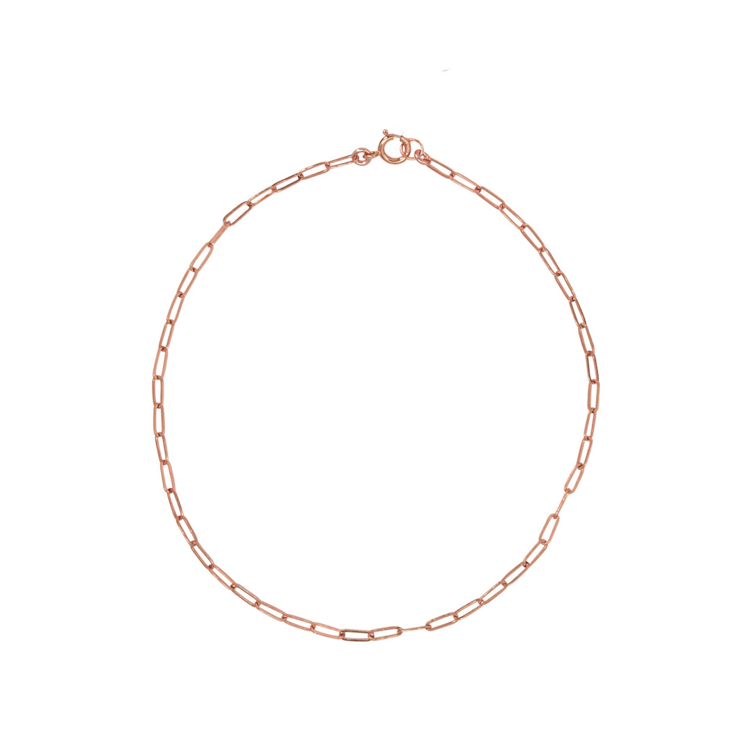 Thin Oval Link Bracelet - Bracelets - 6 Inches - 6 Inches / Rose Gold - Azil Boutique