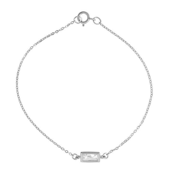 CZ Bezel Emerald Bracelet - Bracelets - Silver - Silver - Azil Boutique