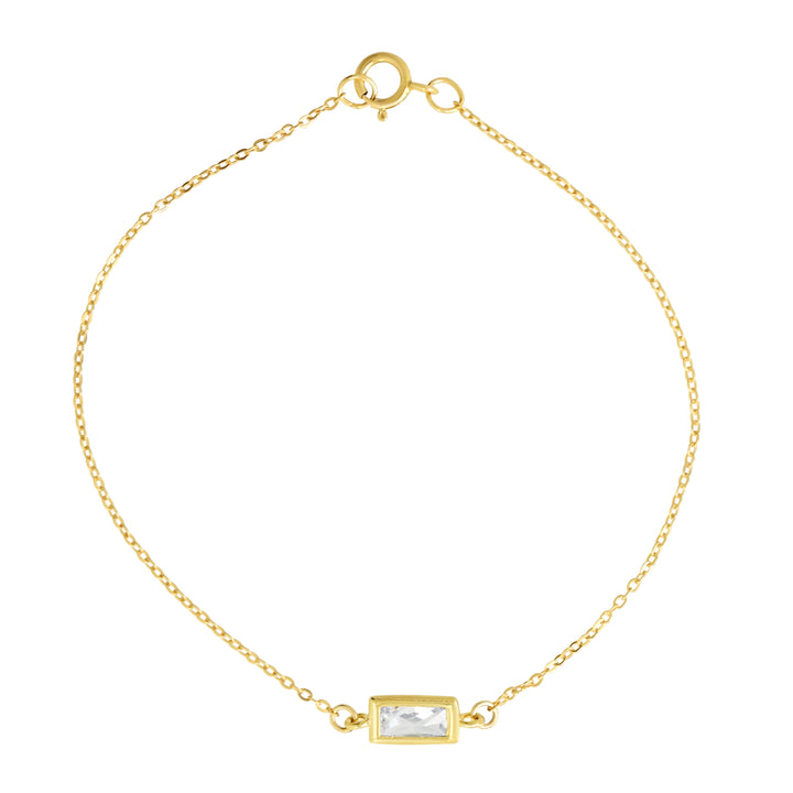 CZ Bezel Emerald Bracelet - Bracelets - Gold - Gold - Azil Boutique
