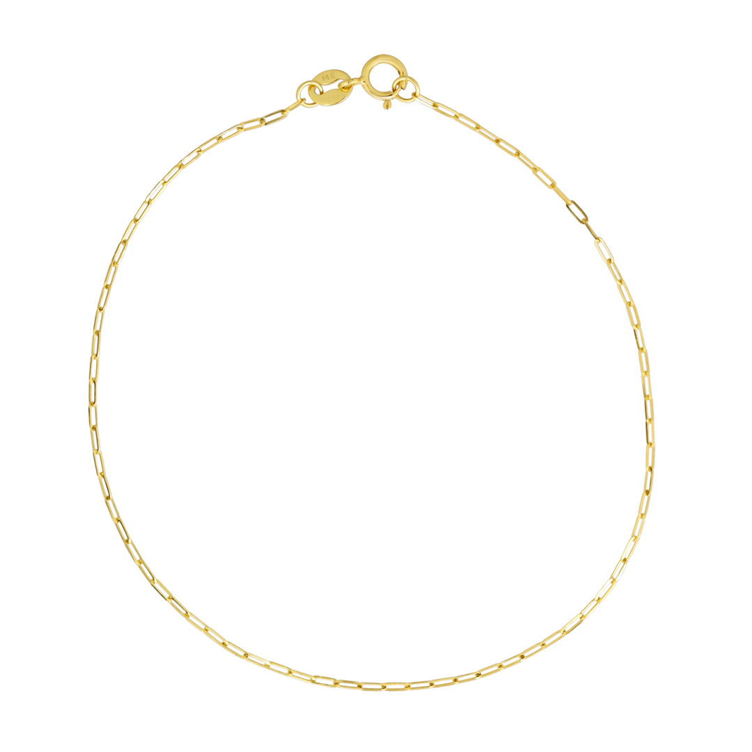 14k Solid Gold Thin Paperclip Bracelet - Bracelets -  -  - Azil Boutique