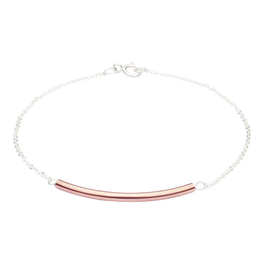 SALE - 2-Tone Curved Tube Bracelet - Bracelets - Rose Gold/Silver - Rose Gold/Silver - Azil Boutique