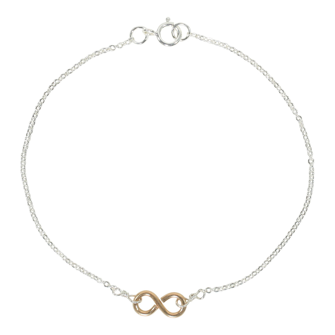 Tiny Infinity Bracelet on Thin Chain - Bracelets - Gold Infinity / Silver Chain - Gold Infinity / Silver Chain - Azil Boutique