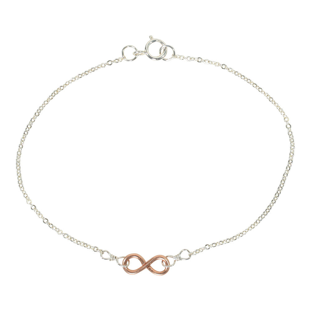 Tiny Infinity Bracelet on Thin Chain - Bracelets - Rosegold Infinity / Silver Chain - Rosegold Infinity / Silver Chain - Azil Boutique