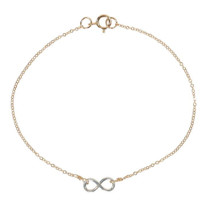Tiny Infinity Bracelet on Thin Chain - Bracelets - Silver Infinity / Gold Chain - Silver Infinity / Gold Chain - Azil Boutique