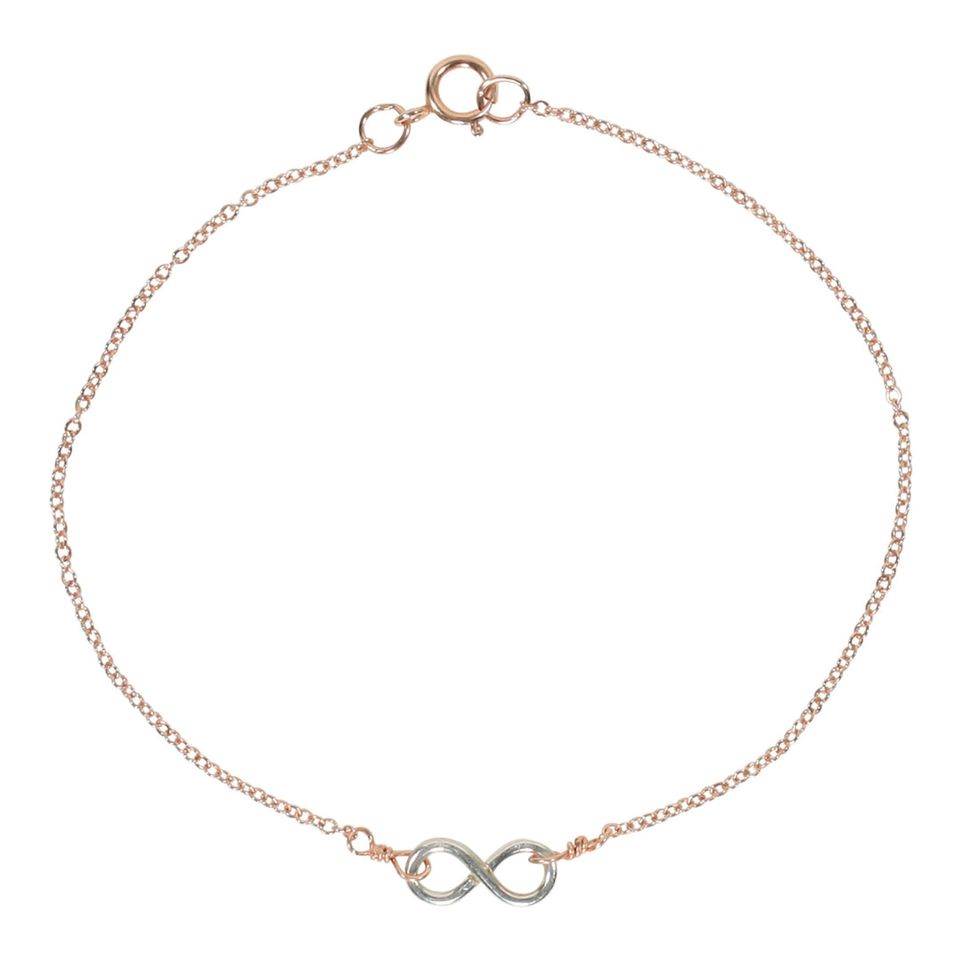 Tiny Infinity Bracelet on Thin Chain - Bracelets - Silver Infinity / Rosegold Chain - Silver Infinity / Rosegold Chain - Azil Boutique