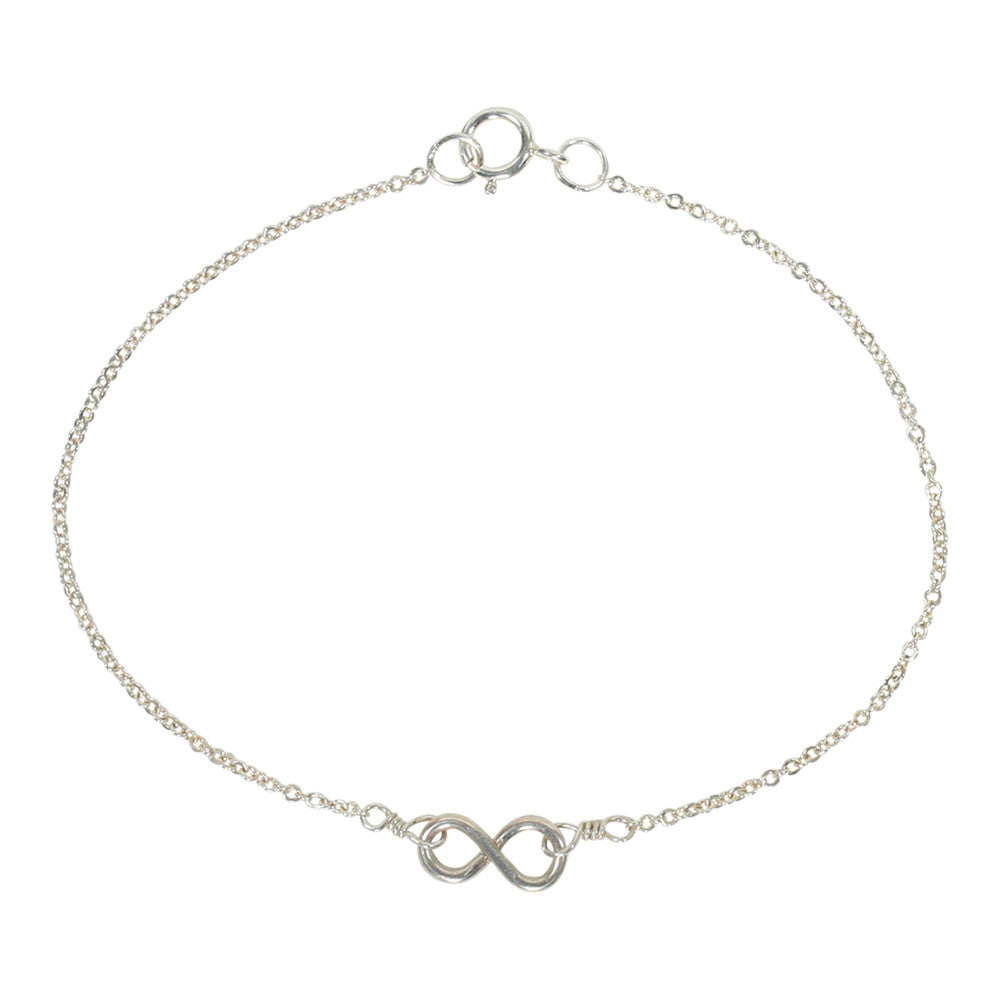 Tiny Infinity Bracelet on Thin Chain - Bracelets - Silver - Silver - Azil Boutique