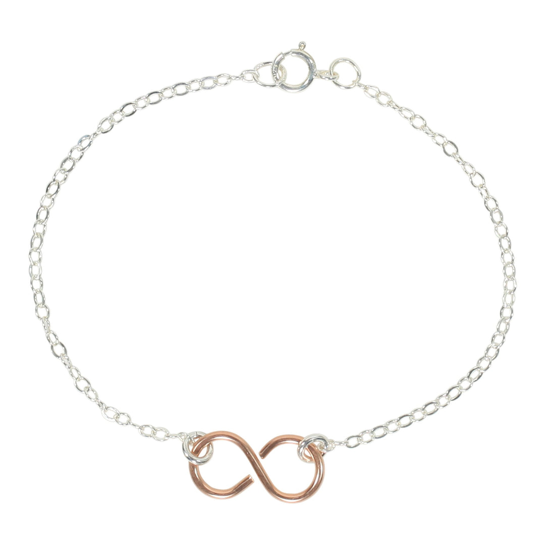Infinity Bracelet on Regular Chain - Bracelets - Rose Gold Infinity l Silver Chain - Rose Gold Infinity l Silver Chain - Azil Boutique