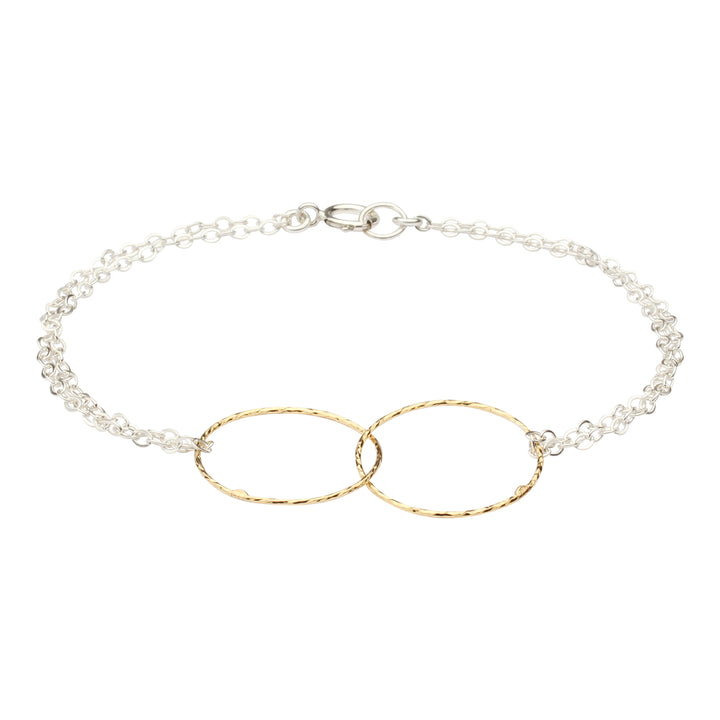 SALE - 2-Tone Double Diamond Cut Circles Bracelet - Bracelets -  -  - Azil Boutique