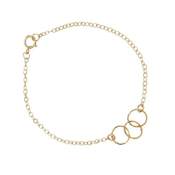 Tiny Triple Diamond Cut Circles Bracelet - Bracelets - Gold - Gold - Azil Boutique