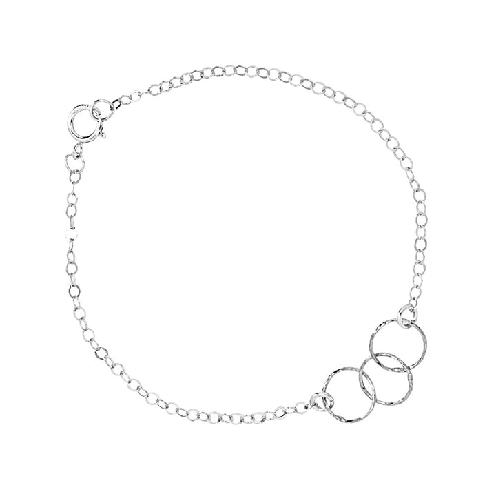 Tiny Triple Diamond Cut Circles Bracelet - Bracelets - Silver - Silver - Azil Boutique