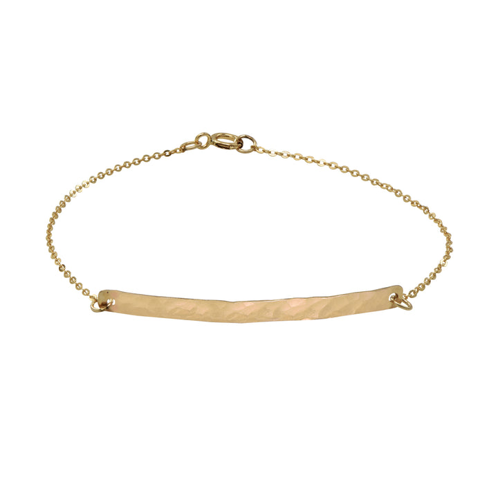 SALE - Long Thin Bar Bracelet - Bracelets - Hammered - Hammered / Gold - Azil Boutique